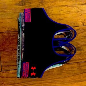 Multi colored Under Armour sports bras